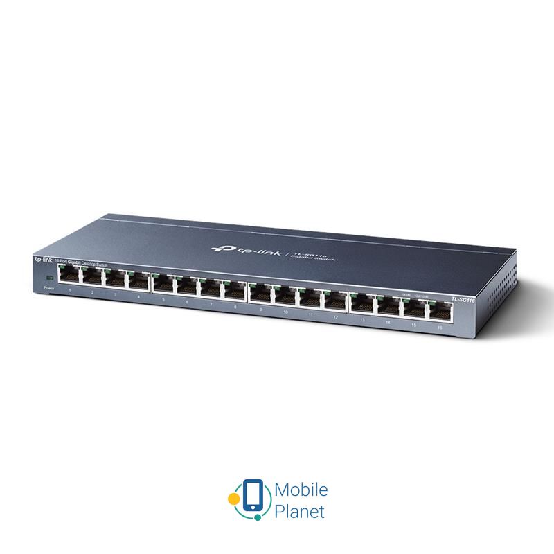 Комутатор TP-Link TL-SG116 (16 * 1Гбіт) Порти 10 / 100 Мбіт / с: немає; Комбо