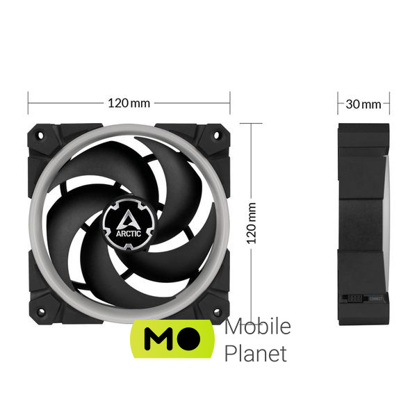 Кулер для корпусу Arctic BioniX P120 A-RGB (ACFAN00146A) (UA) Кількість вентиляторів: 1;