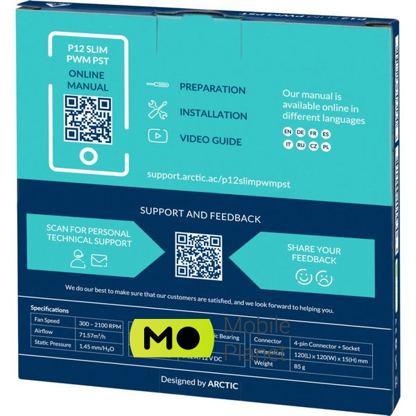 Кулер для корпусу Arctic P12 Slim PWM PST (ACFAN00187A) (UA) Тип підшипника: FDB Bearing