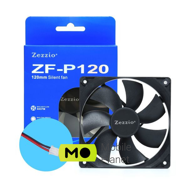 Кулер для корпусу Zezzio ZF-P120 2pin (UA) Кількість вентиляторів: 1;