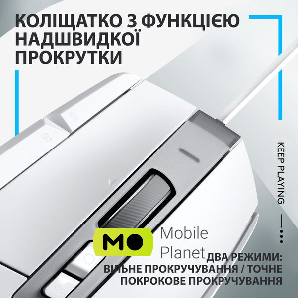 Logitech G502 X USB White (910-006146) (UA) Тип датчика  оптичний