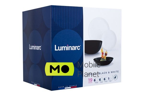 Luminarc DIWALI BLACK & WHITE, 19 предметів (P4360) (UA) Серія: Diwali Black & White; Кількість
