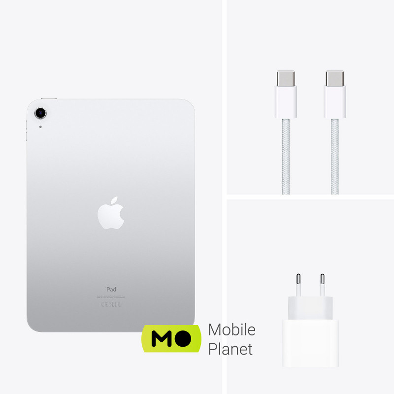 Apple iPad 10.9 Wi-Fi 256GB Silver (MPQ83) 2022 ОС: iPadOS 16 / Діагональ екрану: 10.9