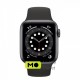 Apple Watch Series 6 (GPS Cellular) 40mm Space Gray Aluminum Case with Black Sport Band (M02Q3/M06P3)