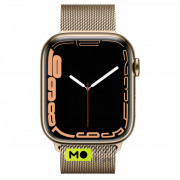 Apple Watch Series 7 GPS + Cellular 41mm Gold Stainless Steel Case with Gold Milanese Loop (MKHH3)
