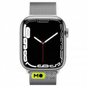 Apple Watch Series 7 GPS + Cellular 41mm Silver Stainless Steel Case with Silver Milanese Loop (MKHF3\MKHX3)