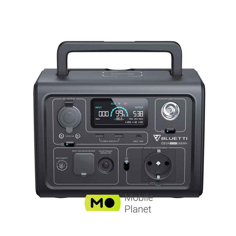 BLUETTI EB3A Portable Power Station (EU) Мощность, Вт 600