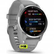 Garmin Venu 2 Plus Silver S. Steel Bezel w. Powder G. Case and S. Band (010-02496-00/10)