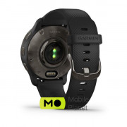 Garmin Venu 2 Plus Slate Stainless Steel Bezel with Black Case and Silicone Band (010-02496-01/11/51)