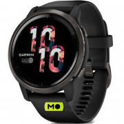 Garmin Venu 2 Plus Slate Stainless Steel Bezel with Black Case and Silicone Band (010-02496-01/11/51)