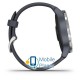 Garmin Venu Silver Stainless Steel Bezel w. Granite Blue and Silicone B. (010-02173-01)