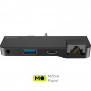 USB-Hub Baseus for Surface Go USB3.0/Type-C/RJ45/AUX Black (CAHUB-FG01)