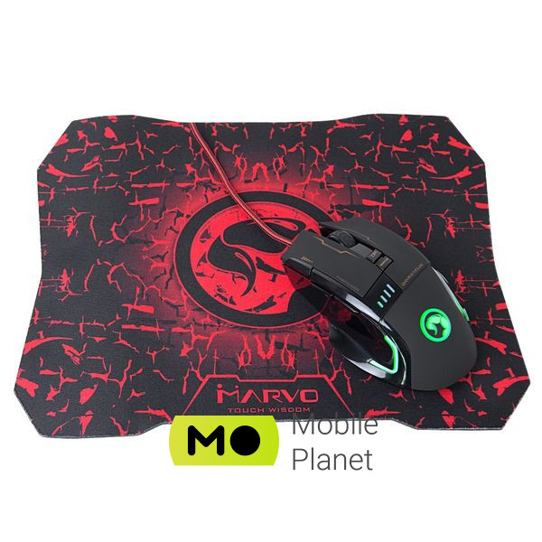 Marvo G909L USB з ігровою поверхнею G1 Black (G909L+G1) (UA) Тип: Геймерские; Подключение:
