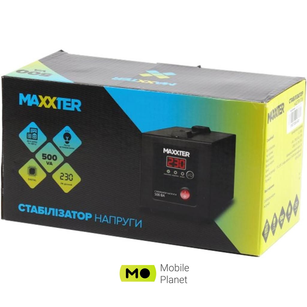 Maxxter MX-AVR-E500-01 (UA) Мощность, Вт: 300 Вт; Мощность, ВА: