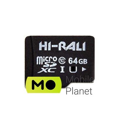 MicroSDXC 64GB Class 10 Hi-Rali (HI-64GBSDCL10-00) Тип карты: microSDXC; Объем памяти: 64