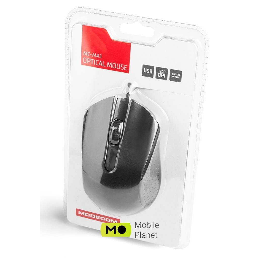 Modecom MC-M4.1 USB Black (M-MC-00M4.1-100) (UA) Тип: дротові; Призначення: для