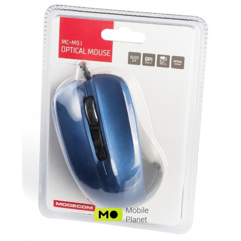 Modecom MC-M9.1 USB Blue (M-MC-00M9.1-140) (UA) Тип: дротові; Підключення: