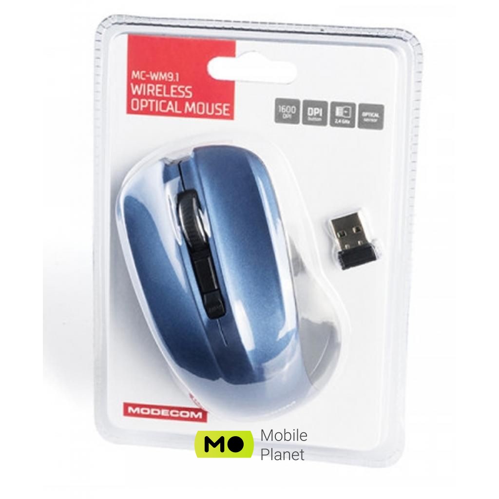 Modecom MC-M9.1 Wireless Blue (M-MC-0WM9.1-140) (UA) Тип: Бездротові; Призначення: