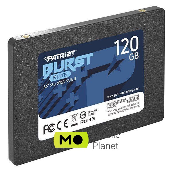 Patriot Burst Elite (PBE120GS25SSDR) Тип: внутрішній; Ємність: 120 ГБ;