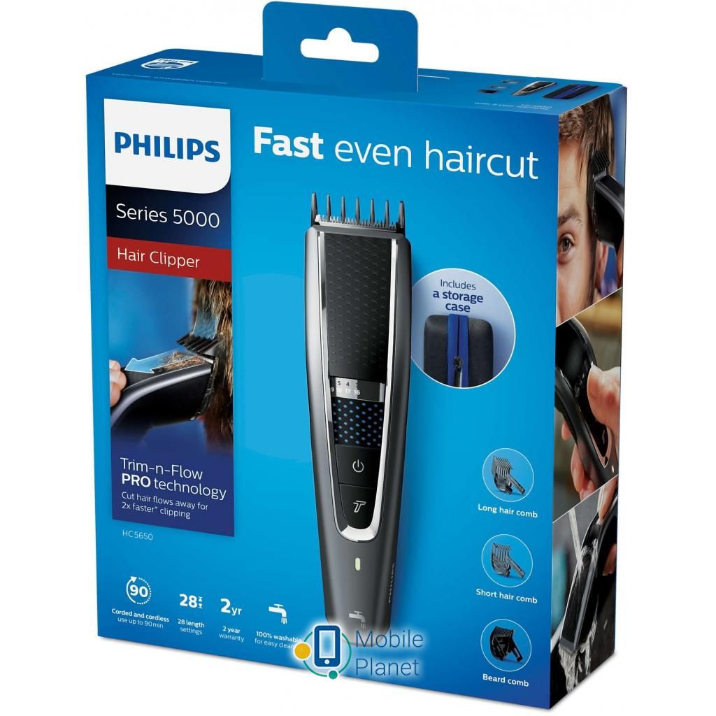 PHILIPS HC5650/15 Харчування: акумулятор + мережа;