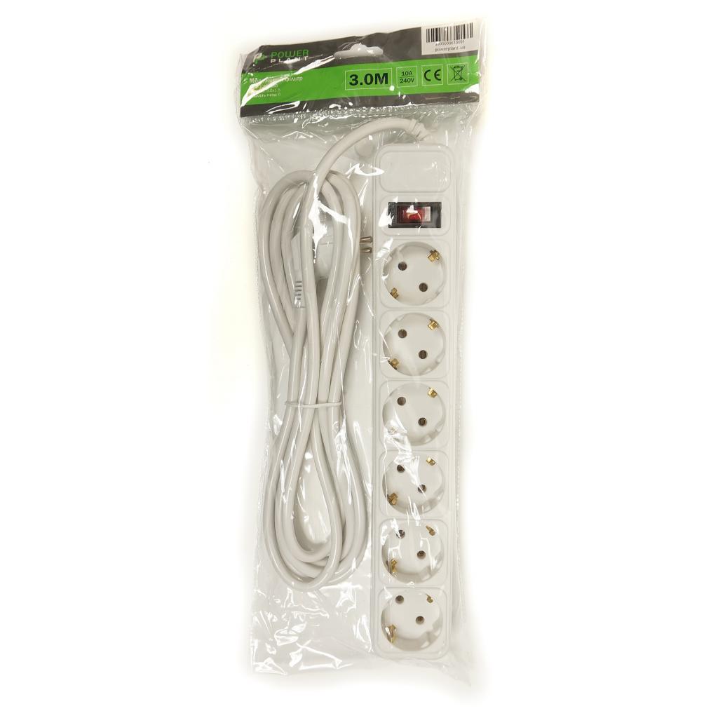 PowerPlant 3 м, 6 розеток, євростандарт (JY-1057/3) (PPSA10M30S6) (UA) Номінальна напруга: 220 В; Робоча