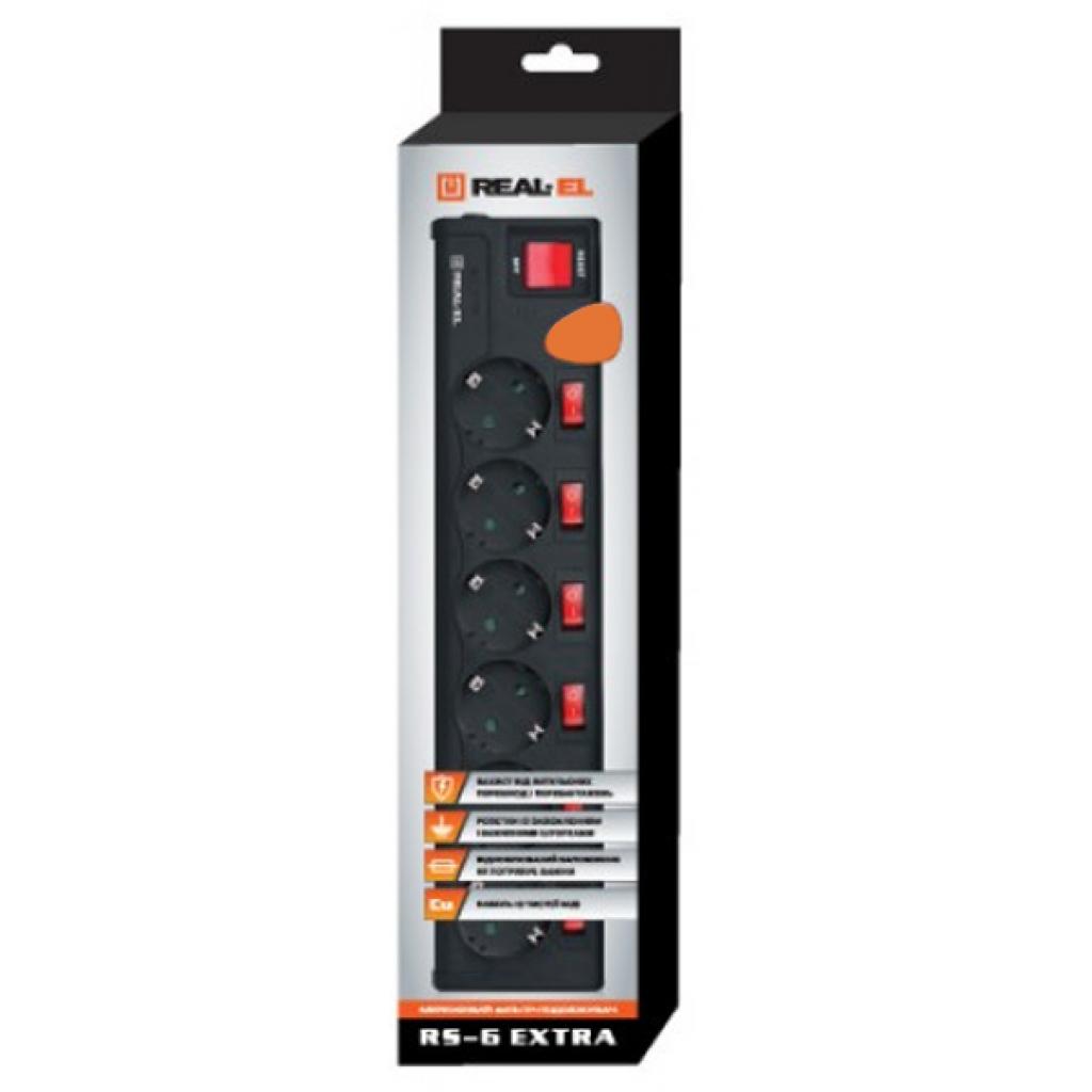 REAL-EL RS-6 EXTRA 5m, black (EL122300003) (UA) Номінальна напруга: 220 В; Робоча