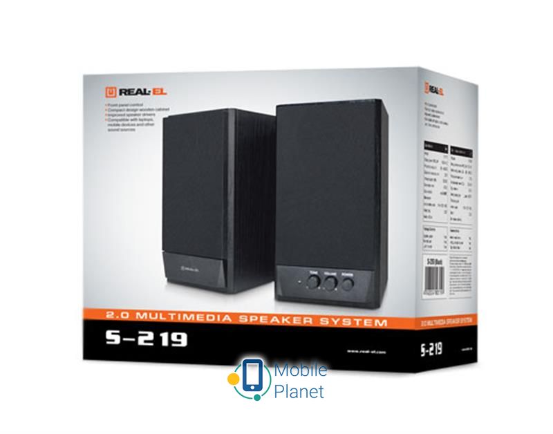 REAL-EL S-219 Black (EL121200004) (UA) Формат акустики 2.0