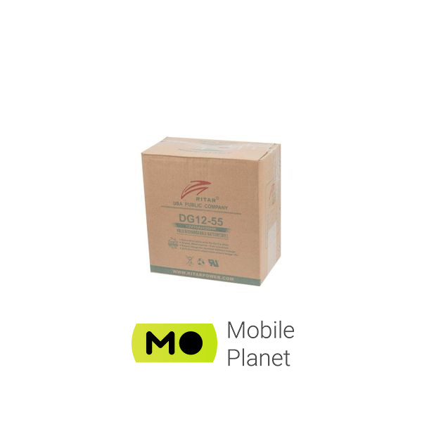 Ritar GEL DG12-55 12V-55Ah (DG12-55) (UA) Напряжение: 12 В; Емкость: 55 Ач;