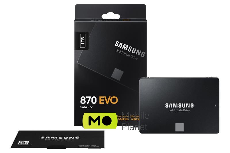 Samsung 870 EVO (MZ-77E1T0BW) Тип: внутрішній; Ємність 1000 ГБ;