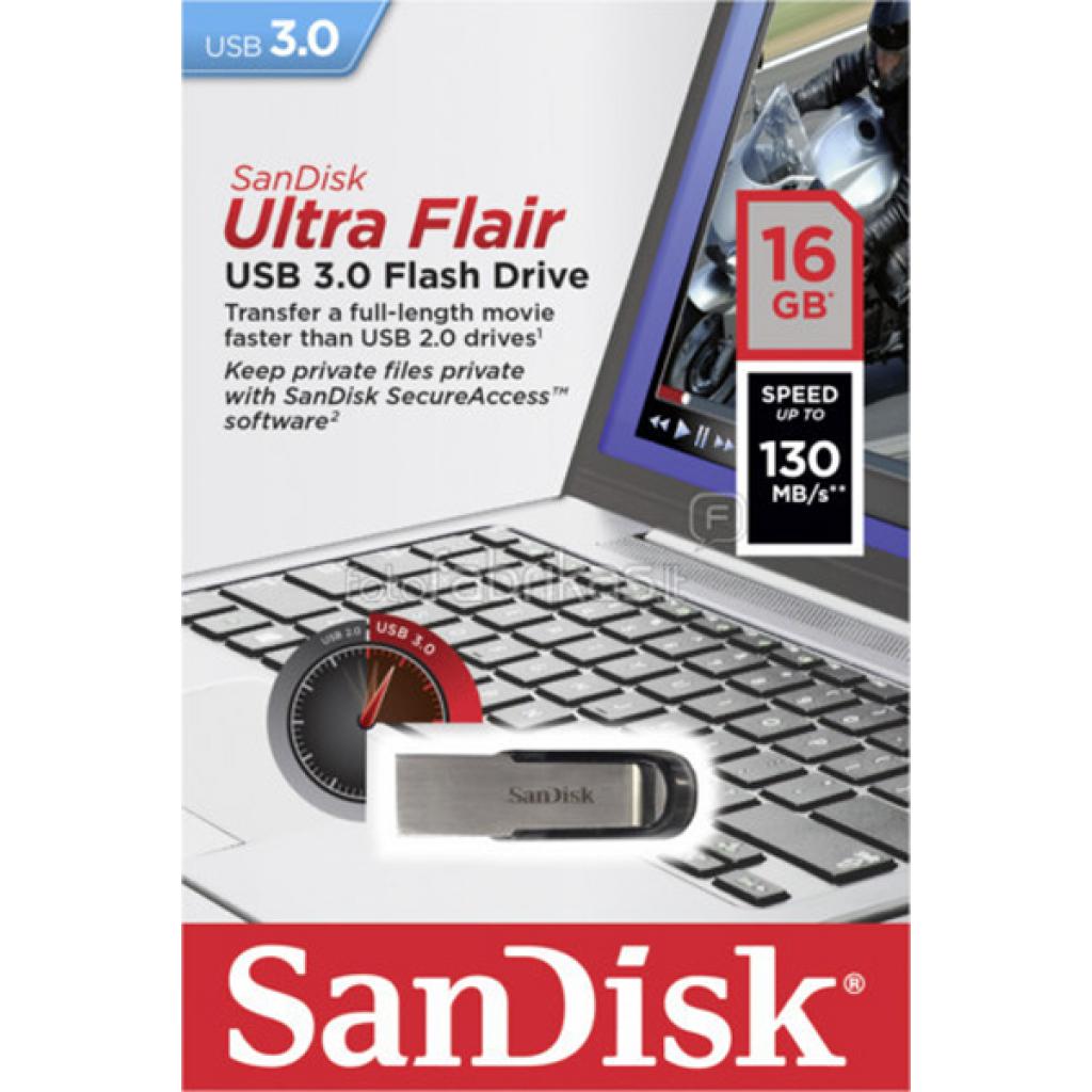 SANDISK 16GB Ultra Flair USB 3.0 (SDCZ73-016G-G46) (UA) Тип: Високошвидкісні, Стильні та