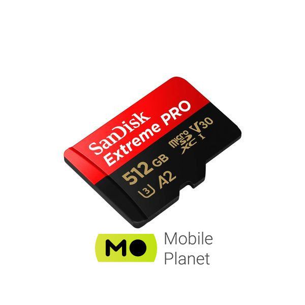 SanDisk 512 GB microSDXC UHS-I U3 Extreme Pro+SD Adapter (SDSQXCD-512G-GN6MA) (UA) Тип карты памяти: microSDXC; Объем