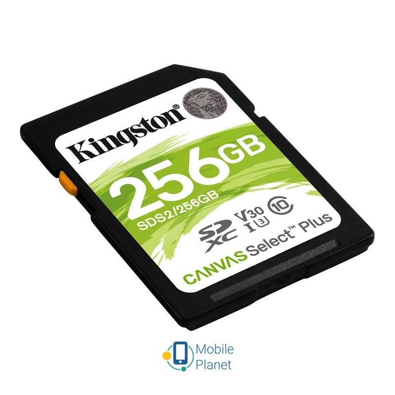 SDXC 256GB UHS-I/U3 Class 10 Kingston Canvas Select Plus R100/W85MB/s (SDS2/256GB) (UA) Тип карты SDXC