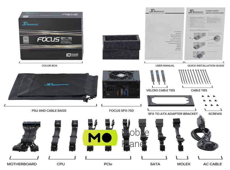 Seasonic FOCUS SPX 750W 80 Plus Platinum (FOCUS-SPX-750) EU Максимальная мощность, Вт: 750 Вт;