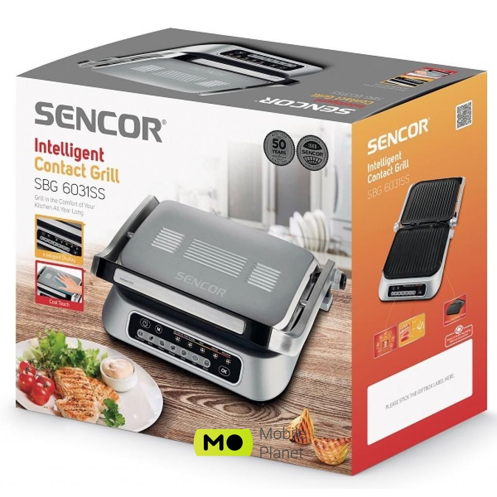 Sencor SBG 6031 SS (UA) Потужність 2100 Вт; Розміри: 37.6 х 33