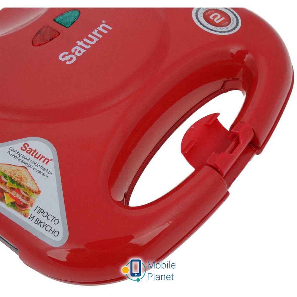 Сендвічница SATURN ST-EC1082 Red Потужність: 750 Вт; Кількість