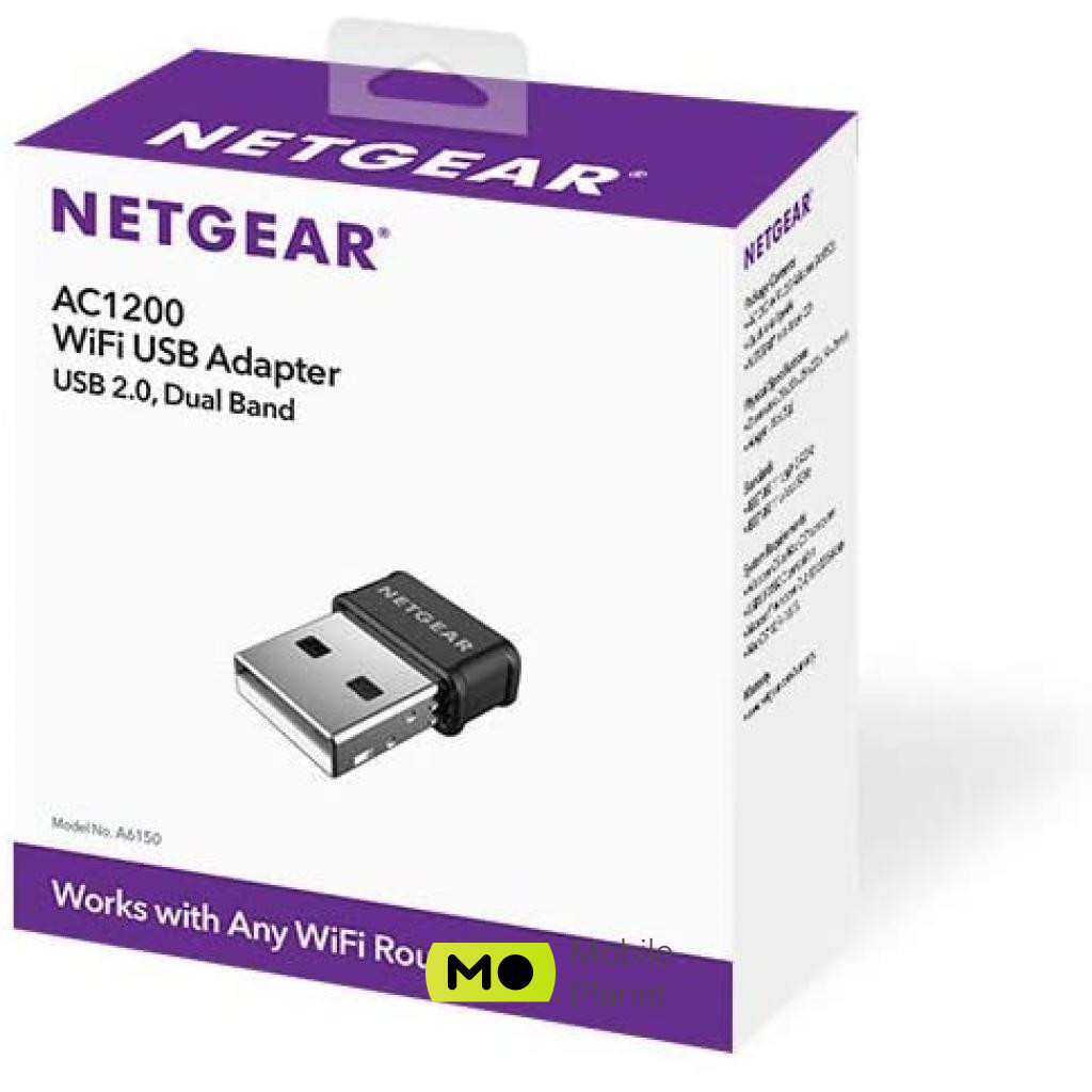 Мережева карта Wi-Fi Netgear A6150 (A6150-100PES) (UA) Стандарт Wi-Fi: IEEE 802.11 ac;