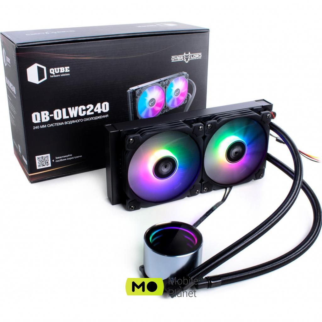 Система водяного охолодження QUBE QB-OLWC240ARGB (UA) Для процесорів: INTEL, AMD; Під сокет: