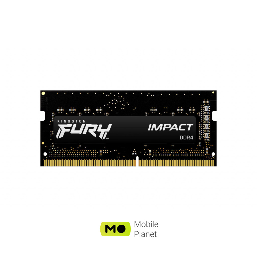 SoDIMM DDR4 16GB (2x8GB) 3200 MHz Fury Impact HyperX (Kingston Fury) (KF432S20IBK2 / 16) (UA) Таймінги CL20