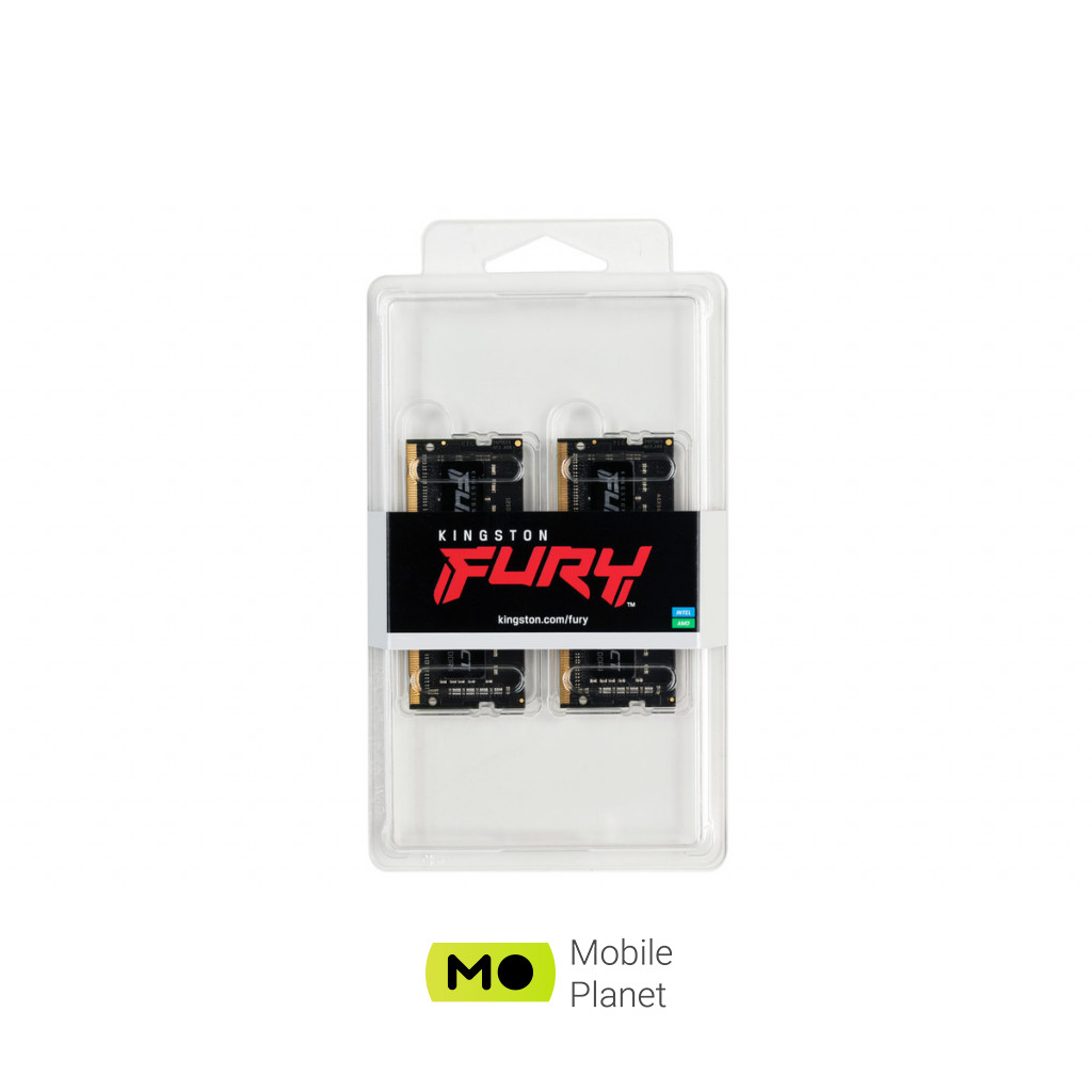 SoDIMM DDR4 16GB (2x8GB) 3200 MHz Fury Impact HyperX (Kingston Fury) (KF432S20IBK2 / 16) (UA) Частота пам'яті 3200 MHz