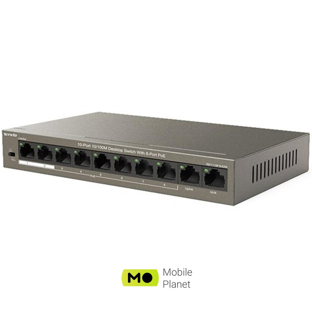 TENDA TEF1110P-8-63W (UA) Тип: некерований; Форм-фактор: