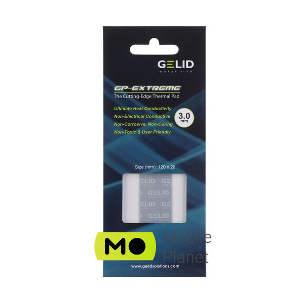 Термопрокладка Gelid Solutions GP-Extreme 120x20x3.0 mm (TP-GP05-E) (UA) Назначение: для оперативной