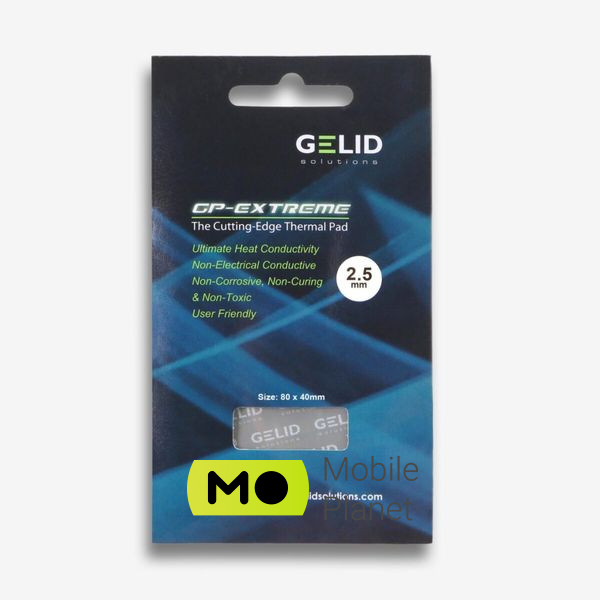 Термопрокладання Gelid Solutions GP-Extreme 80x40x2.5 mm (TP-GP01-F) (UA) Призначення: універсальна;