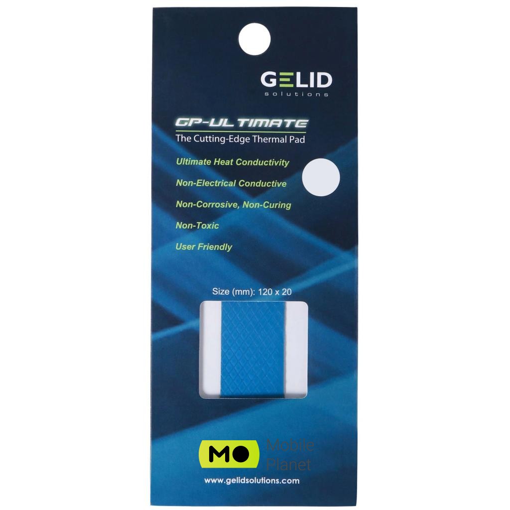 Термопрокладка GELID Solutions GP-Ultimate Thermal Pad 120x20x1.5 mm (TP-GP04-R-C) Призначення: для SSD, для
