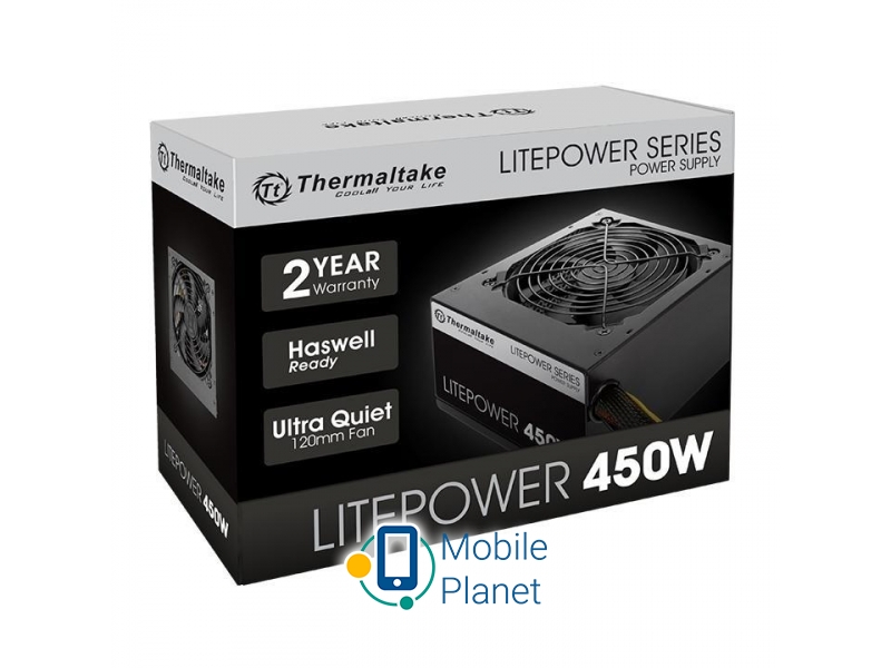 Thermaltake 450W Litepower II Black BOX (PS-LTP-0450NPCNEU-2) EU Максимальна потужність, Вт: 450;