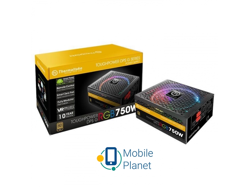 Thermaltake 750W Toughpower Grand Modular RGB 80+ Gold BOX (PS-TPG-0750FPCGEU-R) EU Максимальная мощность, Вт: 650;