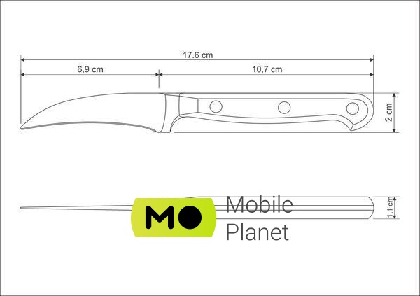 Tramontina CENTURY, 76 мм (24001/103) (UA) Режущая кромка ножа Гладкая
