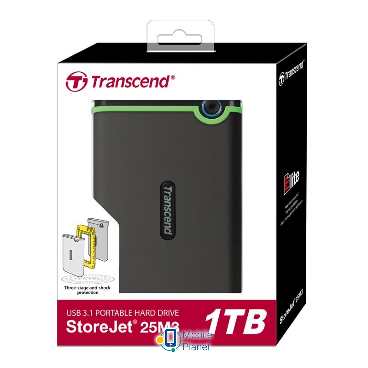 Transcend StoreJet 25M3 (TS1TSJ25M3S) Тип: зовнішній; Призначення: для