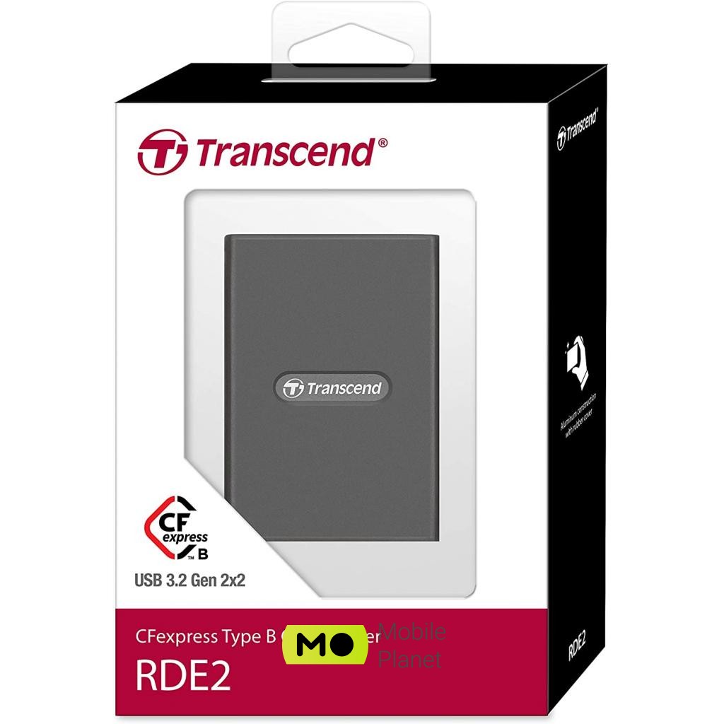 Transcend USB 3.2 Gen 2x2 Type-C CFexpress (TS-RDE2) (UA) Тип: зовнішній USB 3.2; Сірий колір;
