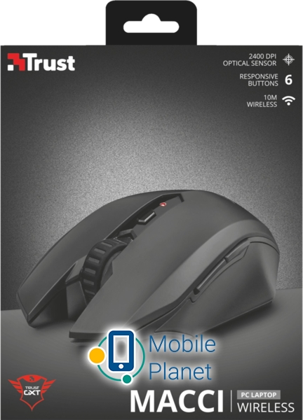 Trust GXT 115 Macci wireless gaming mouse (22417) (UA) Призначення: Для ігор; Розмір