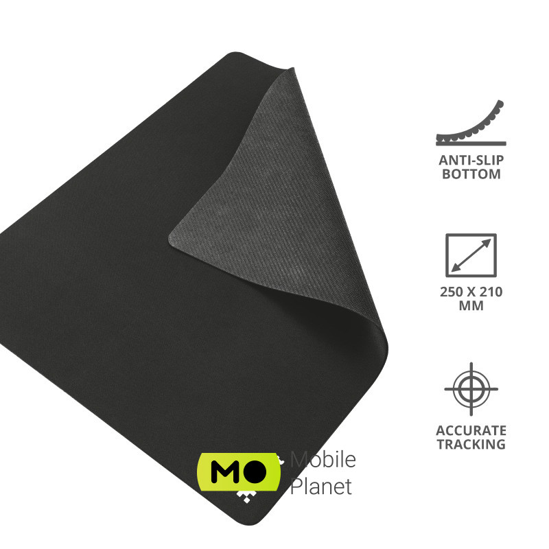 Trust Mouse Pad M Black (250x210x3 мм) (24193) (UA) Тип: Килимок для миші; Робоча